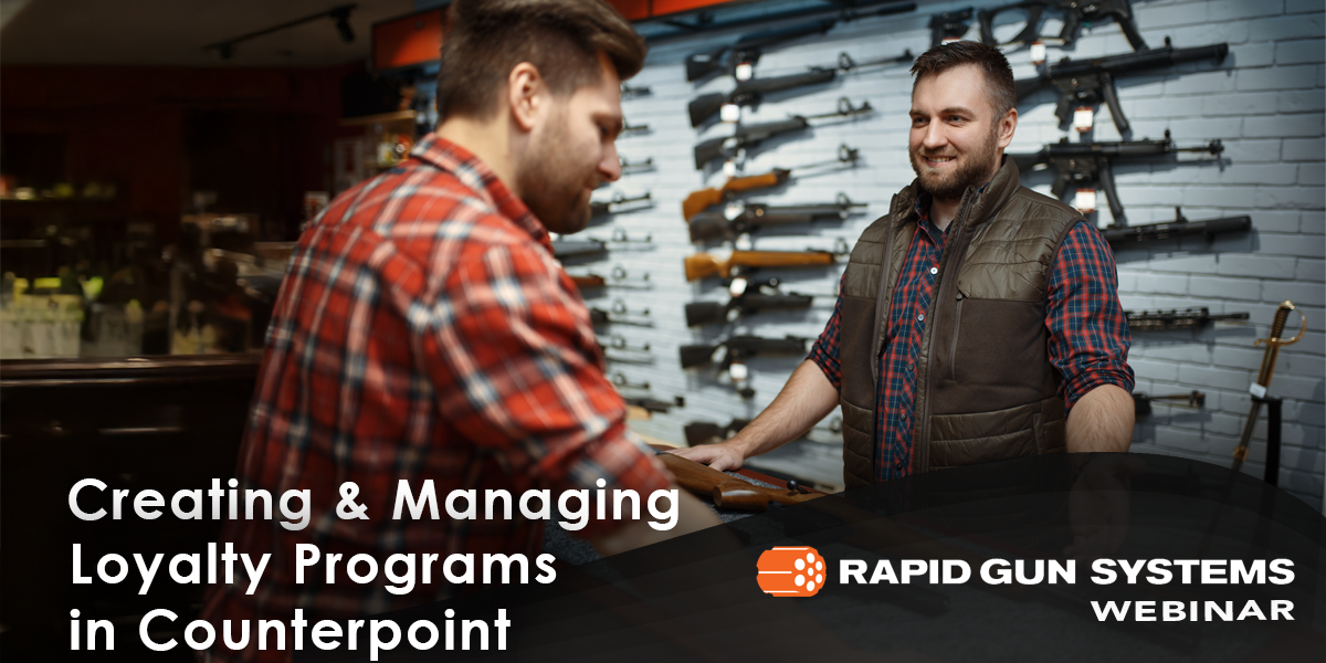 Image of a smiling FFL owner in a plaid shirt and vest assisting a customer that is a part of his loyalty rewards program in a gun store. Discover strategies for increasing customer retention, boosting repeat purchases, and leveraging loyalty rewards to enhance customer satisfaction. Ideal for business owners aiming to strengthen Gun Store Loyalty Programs in Counterpoint.